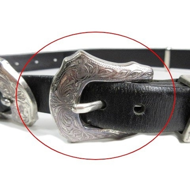 トーガ プルラ TOGA PULLA ダブルバックルベルト ハトメ レザー 黒