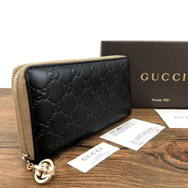 売り切り御免！】 Gucci 245 グッチシマ 233025 ジップウォレット GUCCI 極美品 財布