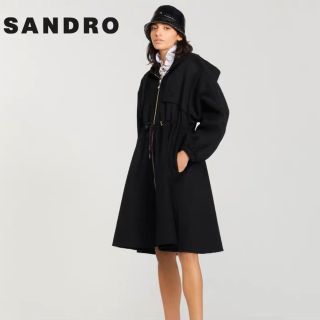 サンドロ(Sandro)の❤️Sandro22  秋冬新作新品　黒　ロングコート　オシャレ上品(ロングコート)