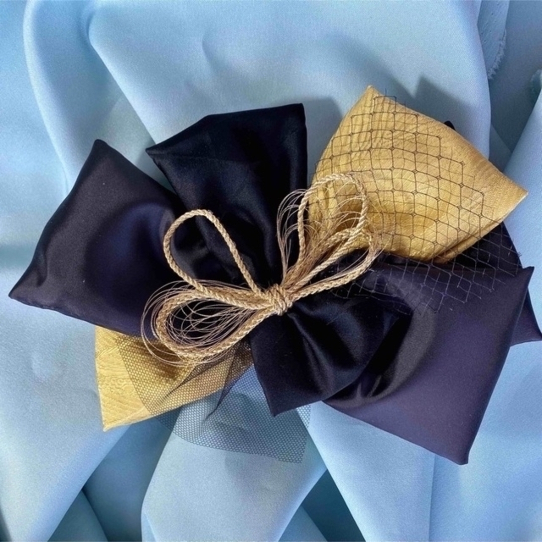 黒リボン 髪飾り ヘアアクセサリー ヘッドドレス 卒業式 袴髪飾 成人式 結婚式 4