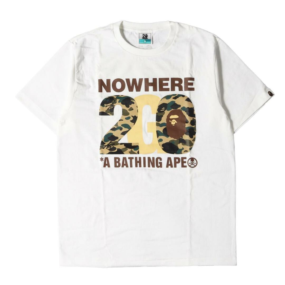 A BATHING APE ア ベイシング エイプ Tシャツ NOWHERE ノーウェア 20周年記念 ×mastermind JAPAN  マスターマインド・ジャパン 猿迷彩 ナンバリング ロゴTシャツ ホワイト 白 M トップス カットソー ブランド 【メンズ】【R016】 |  フリマアプリ ...