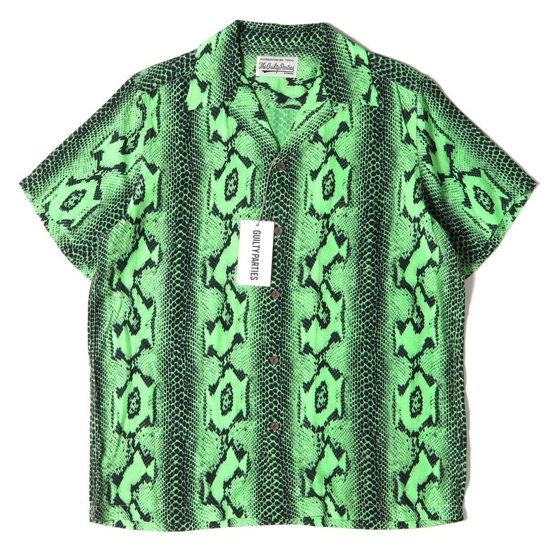 WACKO MARIA ワコマリア シャツ 20SS パイソン柄 レーヨン ハワイアンシャツ アロハシャツ HAWAIIAN SHIRT S/S TYPE-4 グリーン M トップス ブランド 【メンズ】【R016】