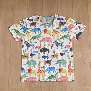 グラニフ(Design Tshirts Store graniph)のグラニフ  サファリアニマル柄 Tシャツ S 新品(Tシャツ(半袖/袖なし))