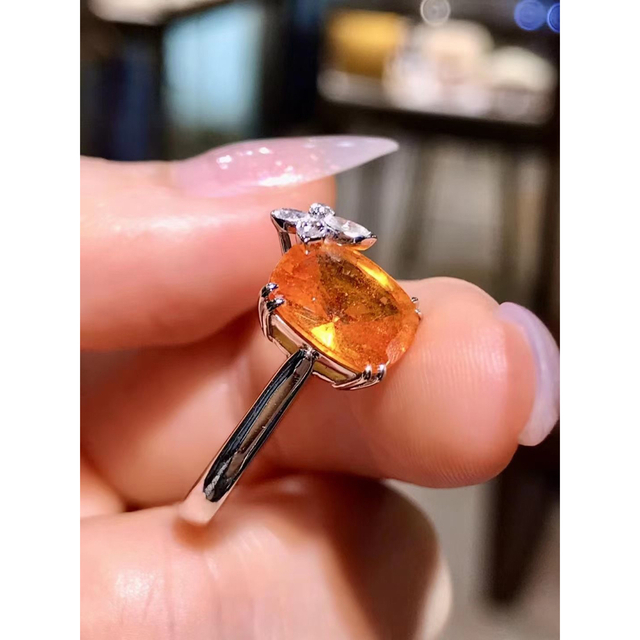 天然 イエロー サファイア  ダイヤ リング2.9ct k18 ¥ネックレス