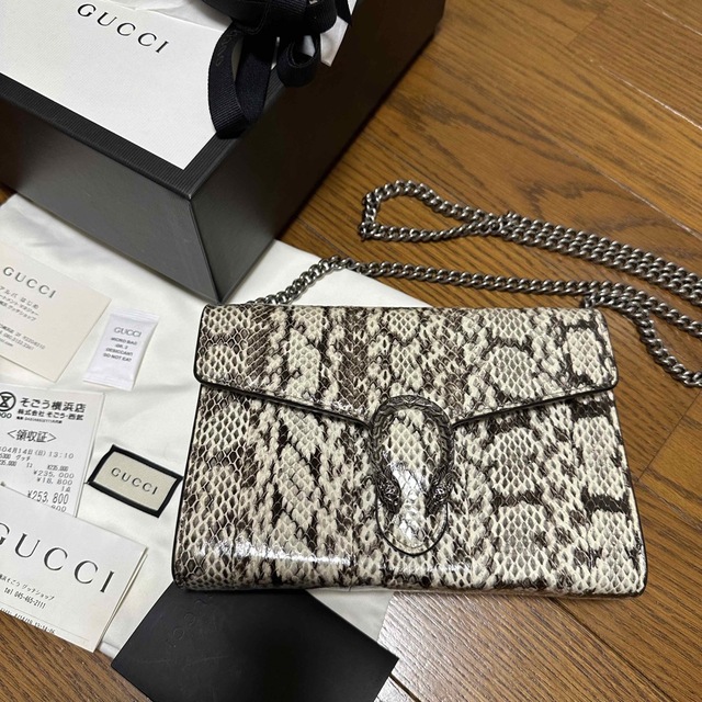 Gucci(グッチ)のGUCCI グッチ パイソン ディオニュソス チェーン ウォレット バッグ 未使 レディースのバッグ(ショルダーバッグ)の商品写真