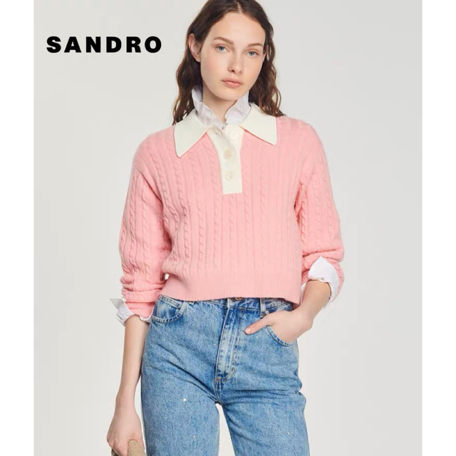 ❤️Sandro22 秋冬新作新品　ピンク、グレー　ニット　セーター　2色