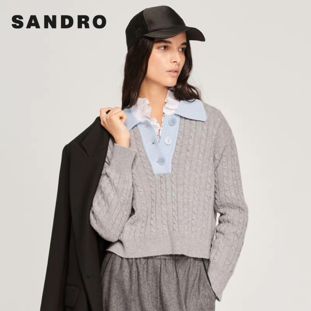 ❤️Sandro22 秋冬新作新品　グレー、ピンク　ニット　セーター　2色