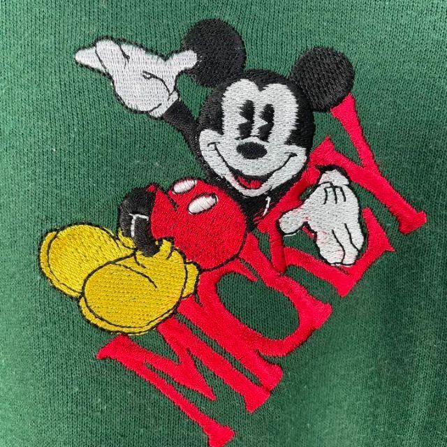 新作 USA製 Mickey&Co ディズニー スウェット 刺繍 ミッキー L