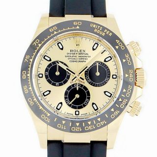 ロレックス(ROLEX)のROLEX ロレックス COSMOGRAPH DAYTONA コスモグラフ デイトナ 116518LN シャンパン ゴールド K18YG イエローゴールド 金無垢 黒 ブラック 純正ラバーベルト 純正バックル メンズ 自動巻き【6ヶ月保証】【腕時計】【中古】(腕時計(アナログ))