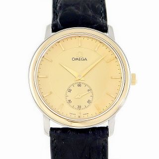 オメガ(OMEGA)のOMEGA オメガ デビル プレステージ スモールセコンド 金 K18YG イエローゴールド SS ステンレス コンビ 純正ベルト 純正尾錠 メンズ 手巻き【6ヶ月保証】【腕時計】【中古】(腕時計(アナログ))