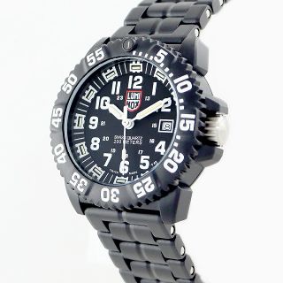 電池交換済 LUMINOX ルミノックス ネイビーシールズ 3050 デイト カーボン 黒 ブラック メンズ クォーツ【6ヶ月保証】【腕時計】【中古】