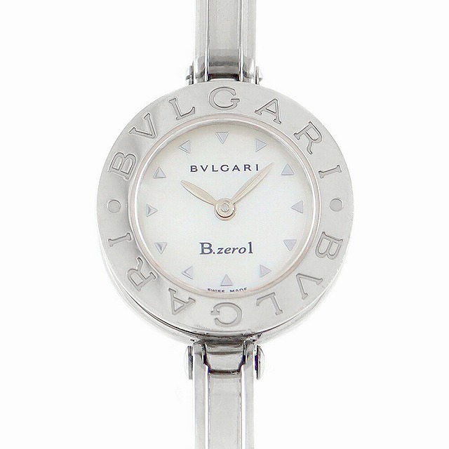 BVLGARI(ブルガリ)の電池交換済 BVLGARI ブルガリ B-zero1 ビーゼロワン BZ22S 白 ホワイト シェル SS ステンレス レディース クォーツ バングル ウォッチ【6ヶ月保証】【腕時計】【中古】 レディースのファッション小物(腕時計)の商品写真