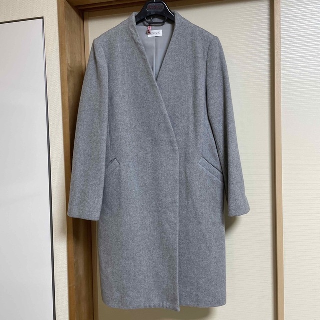 PLST(プラステ)のPLST☆ノーカラー　ウールコート レディースのジャケット/アウター(ロングコート)の商品写真