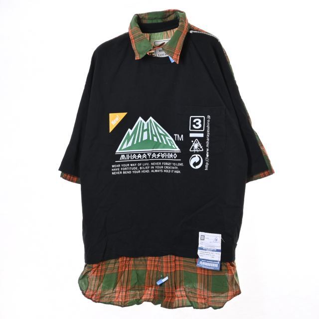 MIHARA YASUHIRO シャツ ドッキング Tシャツ