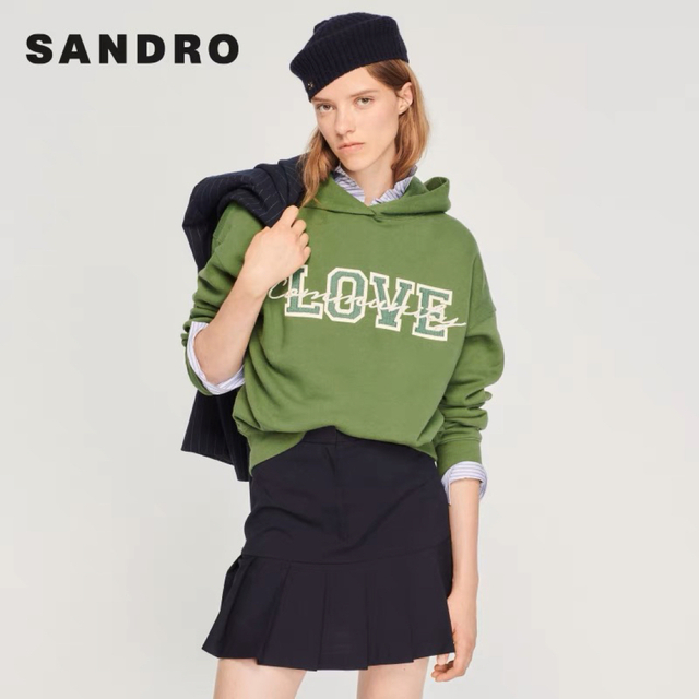 パーカー❤️Sandro22 秋冬新作新品　グリーン　パーカー　オシャレ