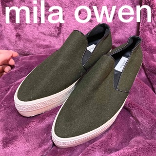 ミラオーウェン(Mila Owen)の美品　ミラオーウェン　スリッポン　靴　厚底(スリッポン/モカシン)