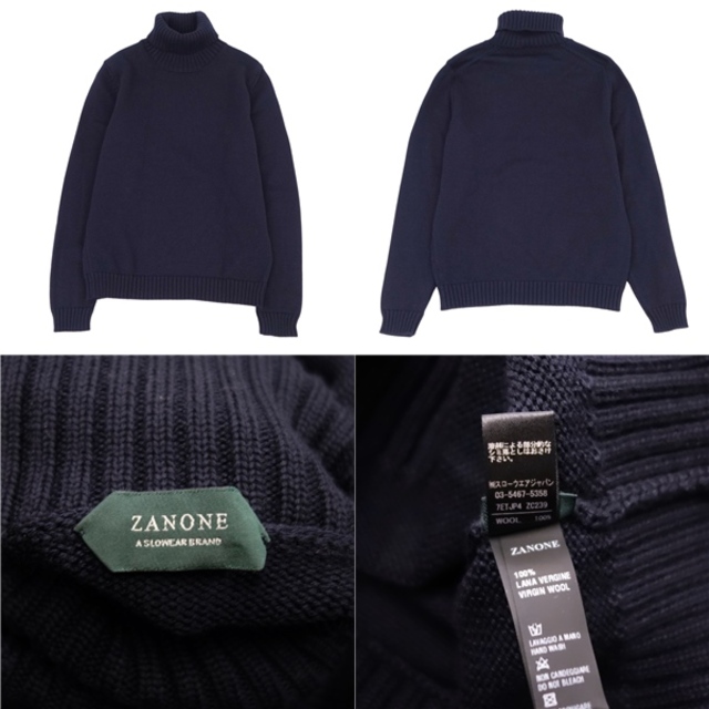 美品 ザノーネ ZANONE ニット ウール タートルネック セーター メンズ