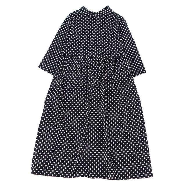 美品 コムデギャルソン tricot COMME des GARCONS ワンピース AD2020 ドレス シアサッカー ドット レディース M ブラック