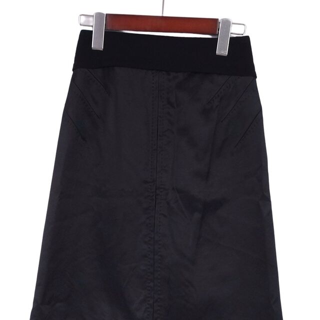 LOUIS VUITTON(ルイヴィトン)の美品 ルイヴィトン LOUIS VUITTON スカート サテン 無地 ボトムス レディース フランス製 34(S相当) ブラック レディースのスカート(ひざ丈スカート)の商品写真