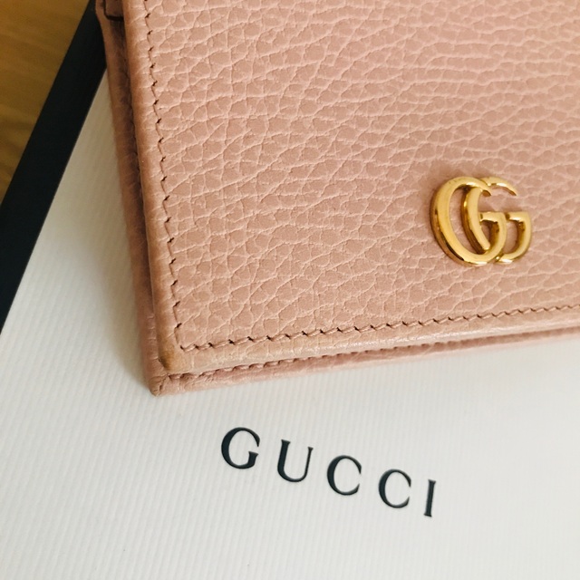 極美品　GUCCI グッチ マーモント　折財布　ミニ財布　ベージュ