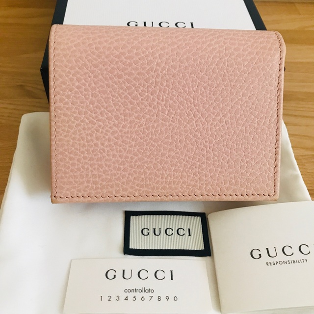 極美品 GUCCI グッチ マーモント 折財布 ミニ財布 ベージュ-