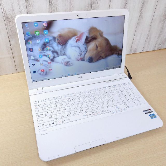 18✨美品✨動作良好✨大容量HDD750GB✨カメラ✨設定済ノートパソコン本体白 - 1