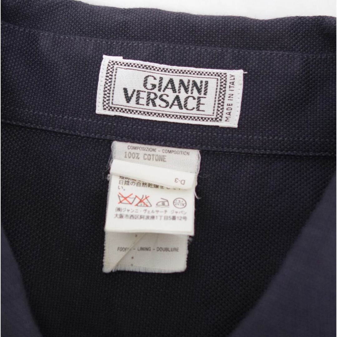 Gianni Versace(ジャンニヴェルサーチ)の美品 Vintage ジャンニヴェルサーチ GIANNI VERSACE シャツ ロングスリーブ メデューサ金具 コットン 無地 トップス メンズ イタリア製 52(L相当) チャコールグレー メンズのトップス(シャツ)の商品写真