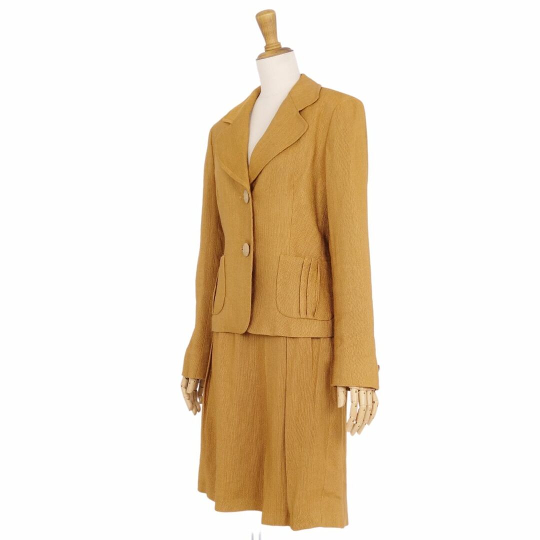 Max Mara(マックスマーラ)の美品 マックスマーラ Max Mara セットアップ スカートスーツ ジャケット スカート テーラードジャケット プリーツスカート アウター ボトムス レディース JI36 USA2 FB34(S相当) ライトブラウン レディースのフォーマル/ドレス(スーツ)の商品写真