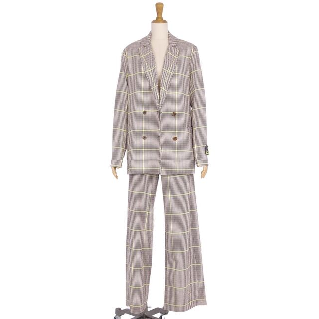 極美品 スコッチアンドソーダ SCOTCH & SODA セットアップ パンツスーツ ジャケット パンツ ダブルブレスト ロングパンツ アウター ボトムス レディース S マルチカラー