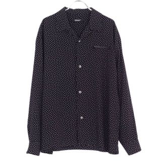 アンダーカバー(UNDERCOVER)の美品 アンダーカバー UNDERCOVER JUN TAKAHASHI シャツ オープンカラーシャツ ロングスリーブ ドット柄 トップス メンズ 2(M相当) ブラック/ホワイト(シャツ)