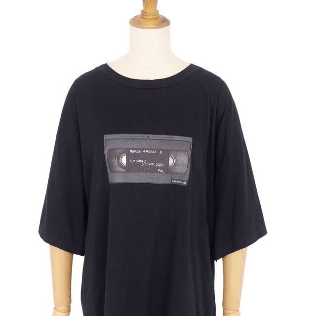 MM6(エムエムシックス)の美品 エムエムシックス MM6 Tシャツ カットソー 半袖 オーバーサイズ コットン トップス レディース S ブラック レディースのトップス(Tシャツ(半袖/袖なし))の商品写真