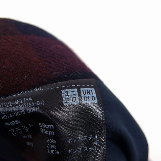 UNIQLO(ユニクロ)のユニクロ UNIQLO 台形 スカート ミニ チェック 柄 ウール混 レディースのスカート(ミニスカート)の商品写真