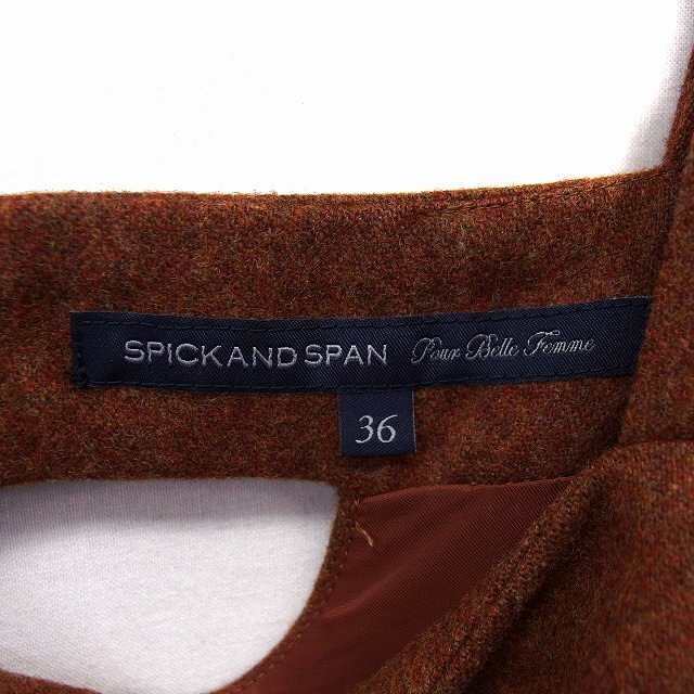 Spick & Span(スピックアンドスパン)のスピック&スパン ジャンパースカート ワンピース Iライン ひざ丈 ウール 36 レディースのワンピース(ひざ丈ワンピース)の商品写真