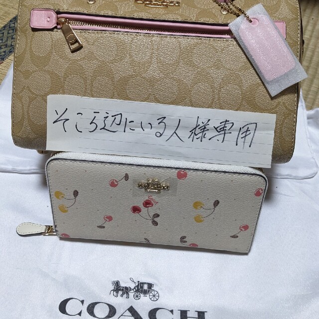 COACH  ミニバッグ　シグネチャー　ピンクのワンポイント