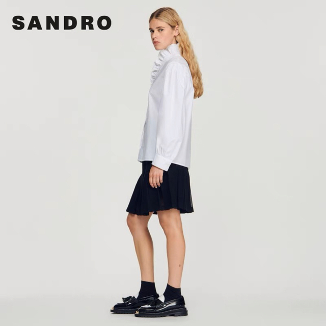 ❤️Sandro22 秋冬新作新品　白　長袖ブラウス　オシャレ 2