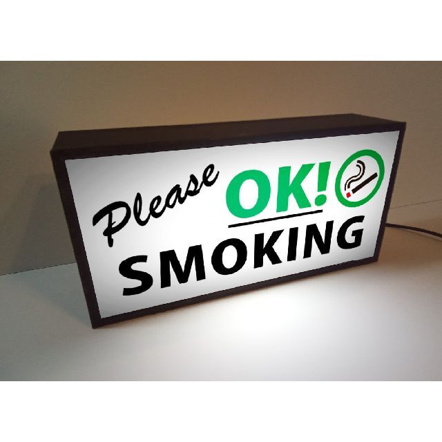 たばこOK! 喫煙 喫煙室 喫煙エリア 看板 置物 雑貨 LED ライトBOX