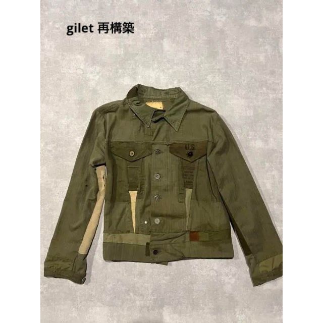 gilet 06ss リメイク 3rd　デニムジャケット型　ミリタリー　再構築