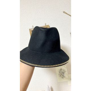 ザラ(ZARA)の【即購入OK】フェルトハット　ブラック　ZALA ザラ　美品(ハット)