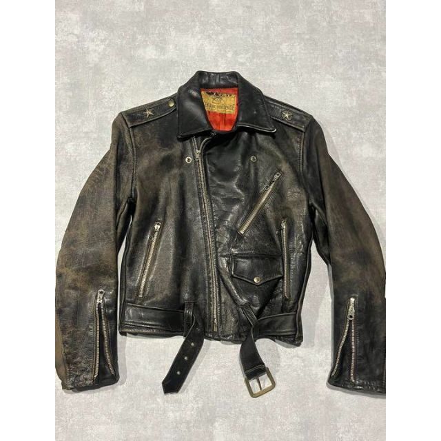 50s ワンスター　ダブル　ライダースジャケット　レザー　ホースハイド メンズのジャケット/アウター(ライダースジャケット)の商品写真