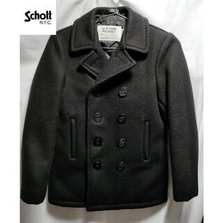 ショット(schott)のSCHOTT メルトンPコート 740N 黒 サイズ14 USA製(ピーコート)