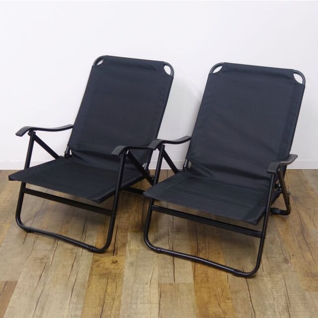 美品 オンウェー ONWAY Low Chair  ローチェア 2脚セット OW-61 ハイバック チェア イス キャンプ アウトドア表記サイズ-