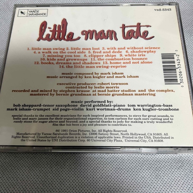 【中古】Little Man Tate/リトルマン・テイト-US盤サントラ CD エンタメ/ホビーのCD(映画音楽)の商品写真