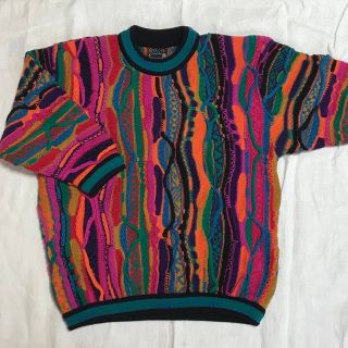 スペシャル】coogi クージー 原色系 派手柄 立体構造 編込み 3Dニット