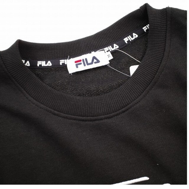 FILA(フィラ)のFILAビッグシルエット 刺繍ロゴスウェット/黒/M 新品 メンズのトップス(スウェット)の商品写真