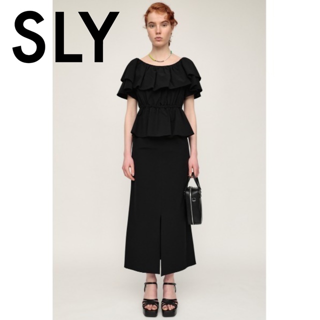 SLY(スライ)の【SLY】ラッフル ブラウス　Iライン スカート　セットアップ レディースのレディース その他(セット/コーデ)の商品写真