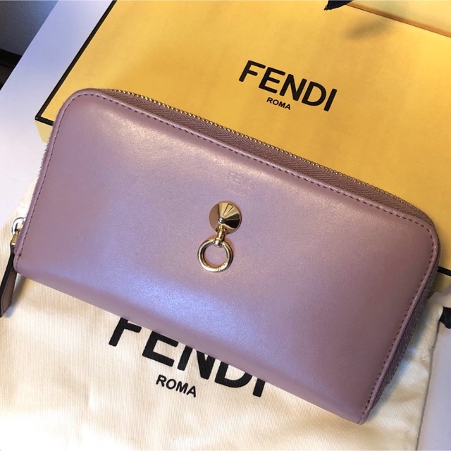 FENDI フェンディ バイザウェイ ラウンドファスナー長財布　ピンク