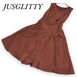 ジャスグリッティー(JUSGLITTY)の美品☆JUSGLITTY ノースリーブ ロングワンピース フレア 裏地光沢あり♩(ロングワンピース/マキシワンピース)