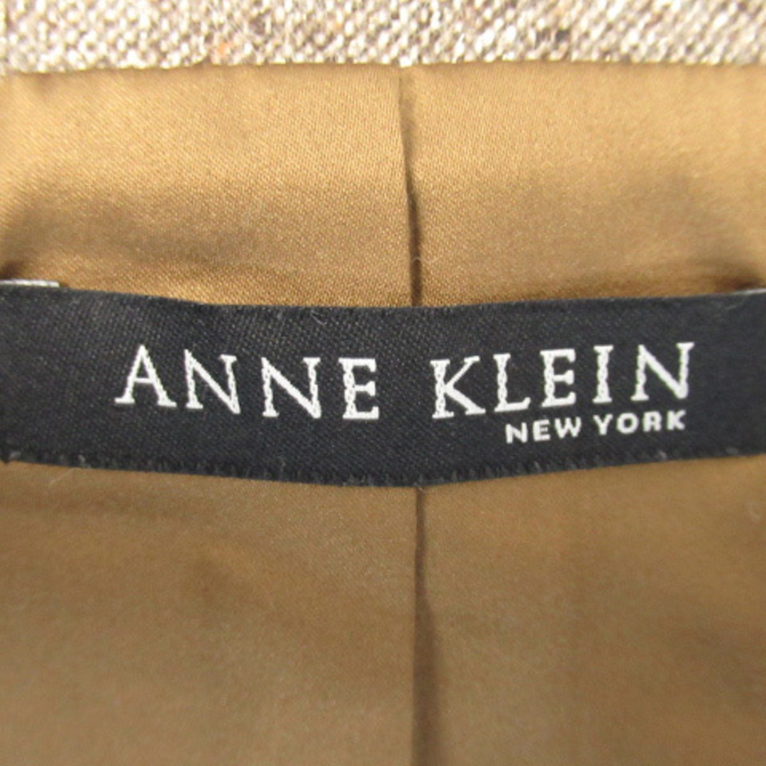 ANNE KLEIN(アンクライン)のアンクライン ステンカラージャケット ミドル丈 ジップアップ ツイード ウール レディースのジャケット/アウター(その他)の商品写真