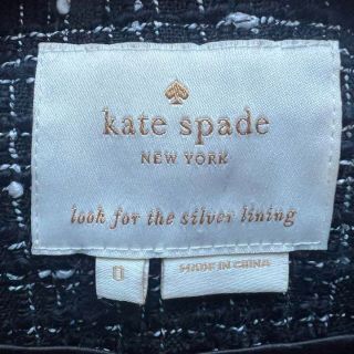 【美品】kate spade ノーカラージャケット ツイード レザー 0 S