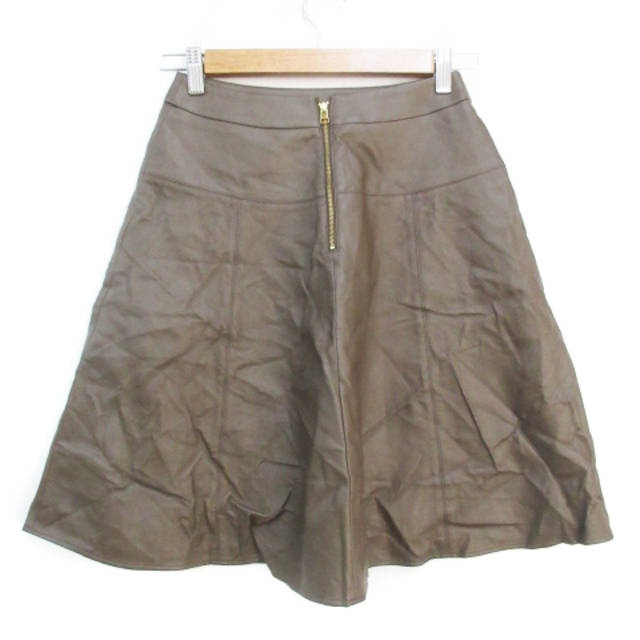 CLEAR IMPRESSION(クリアインプレッション)のクリアインプレッション フェイクレザースカート ひざ丈 無地 1 茶 /FF44 レディースのスカート(ひざ丈スカート)の商品写真